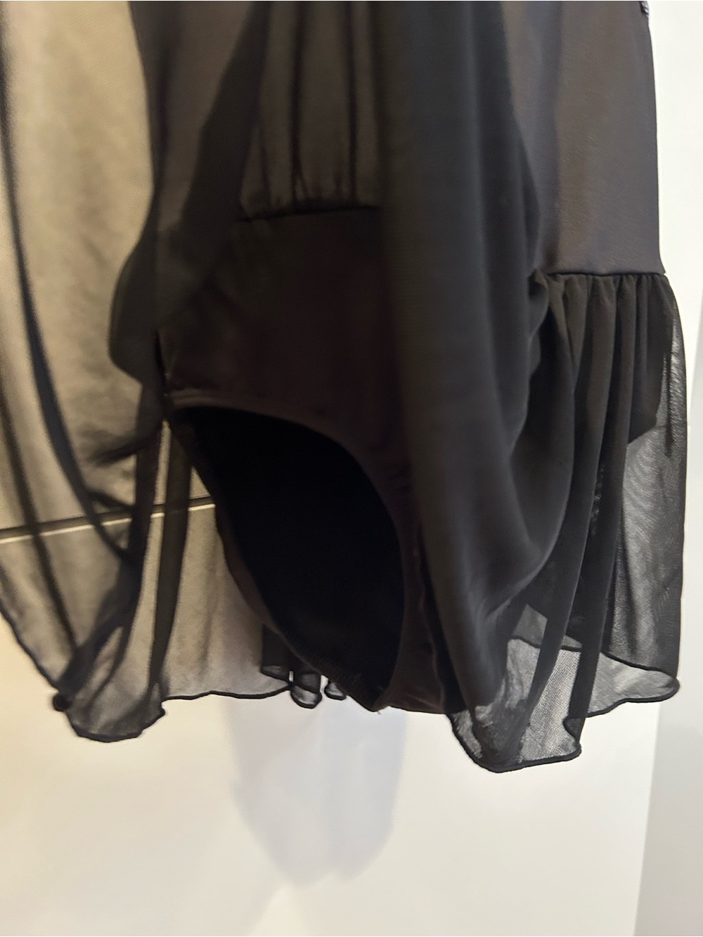 Capezio Black Dance Dress with Multicolor Sparkle Swirls S/CH - Picture 6 of 9